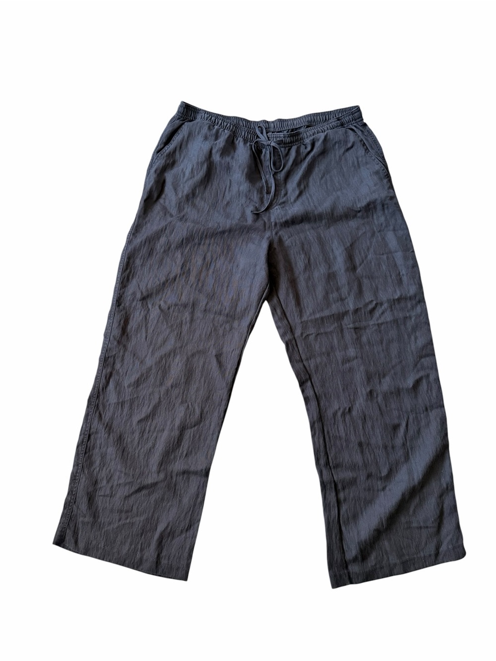 Zara Black Elastic-Waist Wide Leg Lyocell Pants size xxl